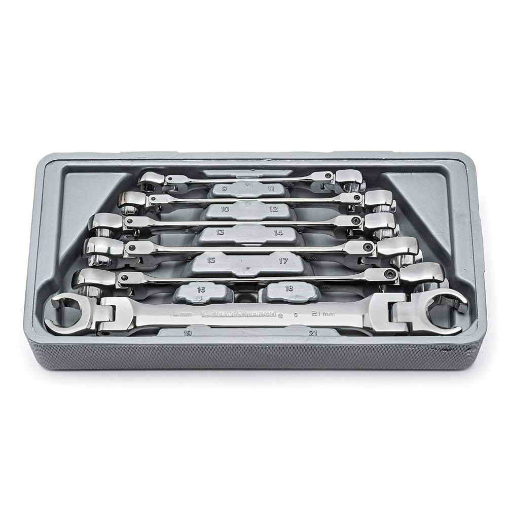 GearWrench 81911D 6Piece Flex Flare Nut Wrench Set Metric Walmart