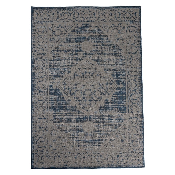 Furnish My Place Outdoor Collection Persian Accent Rug - 2 ft. x 3 ft. Navy, Transitional Water Proof Rug for Hallways, Patio