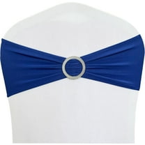 LQQBOX Chair Sashes Bands 50PCS Stretch Chair Ties Bows with Buckle Slider for Wedding Party Banquet Decoration (Blue)