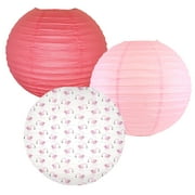 Just Artifacts Decorative Round Chinese Paper Lanterns – Designs by Just Artifacts, Paradise Collection (3pcs, Flamingo Frenzy)