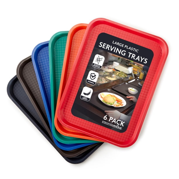 Bandejas de plástico para servir comida rápida Stock Your Home, 40 x 30 cm (juego)