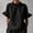 A716 Black, variant on Womens Ruffle Mock Neck Tops Short Bell Sleeve Shirts Casual Loose Fit Linen Textured Blouses Elegant Flowy Summer Holiday Boho Chic Vintage Pullover Tunics