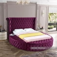thumbnail image 3 of Meridian Furniture Luxus Purple Velvet Full Bed, 3 of 5