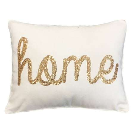 UPC 807882328945 product image for Home  Sequin Script Faux Linen Pillow | upcitemdb.com