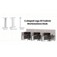 thumbnail image 5 of 3 Person Inline L Shaped Powered Cubicle Desk Set, Modular Office Workstation with 47" & 67" Privacy Panels, Built-In Power, Cable Management, Steel Frame, 5 of 8