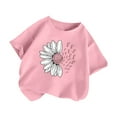 thumbnail image 3 of Sunnyoo T-Shirt à Manches Courtes pour Grandes Filles avec Imprimé Floral, Rose, 3 of 3