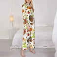 thumbnail image 4 of Kll Thanksgiving Turkey Print Women'S Long Sleeve Pajamas With Pants Sleepwear Loungewear 2 Set-Xx-Large, 4 of 9