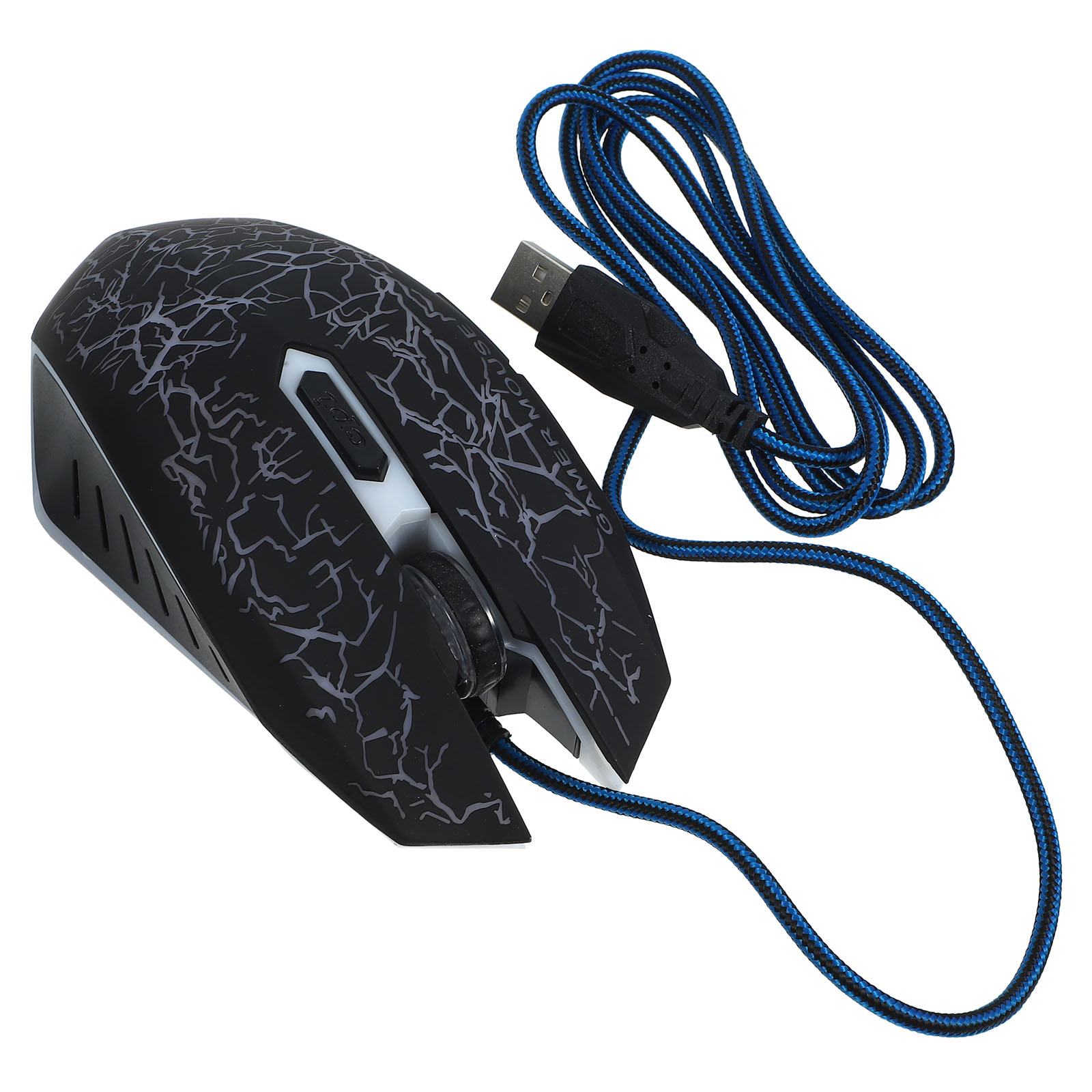 DEEPCRAFF Black Optical USB Computer Mouse with Built-in Light and Anti-Skid Scroll Wheel for Smooth Precision