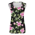 thumbnail image 4 of ZQUUVOU Tank Top For Women Crew Neck Lace Sleeveless Printied Tops (Black,M), 4 of 4