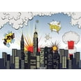 thumbnail image 2 of ABPHOTO Polyester 7x5ft Cartoon Super City Skyline White Clouds Photography Backdrops Seamless Newborn Baby Toddlers Kids Children Boys Birthday Portraits Background Photo Studio Props, 2 of 3