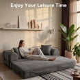 thumbnail image 5 of LazySunsets Sofa Bed Convertible Boneless Couch Corduroy Modular Couch Bed with Fixed-Shape Frame & Removable Armrests for Living Room, Bedroom Gray, 5 of 8