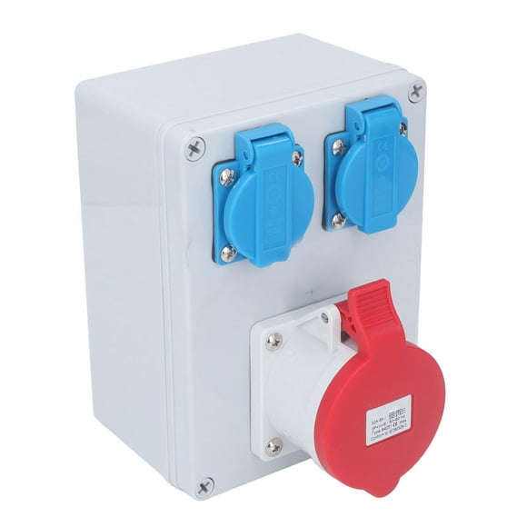 Industrial Receptacle Box, IP44 Waterproof Wall Power Socket 1Pc 32A 5 Pin CEE Outlet with Sealing for Garden Garage