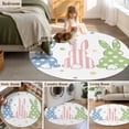 thumbnail image 6 of Easter Rabbit Large Area Rugs for Bedroom Living Room, Soft Non Slip Carpet Bedside Rug, Pink Blue Green Bunny Spring Polka Dots Round Floor Cover Kitchen Accent Rug 6' for Dining Room/Office, 6 of 9