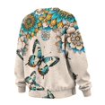 thumbnail image 6 of Yuyamidu Boho Flower Butterfly Women's Novelty Sweatshirts Womens Oversized Long Sleeve T-shirts Casual Workout Tops Crewneck Loose Pullover with Pockets Spring Fall Outfits Winter Clothing XL, 6 of 7