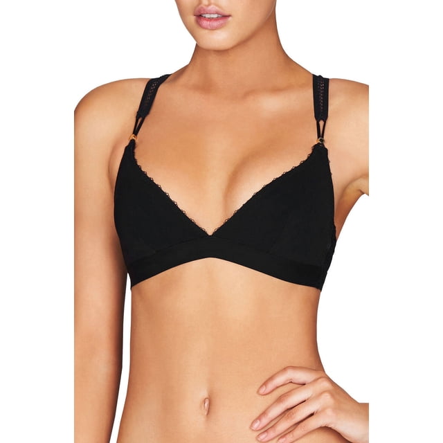 STELLA MCCARTNEY S218-318 Racerback Bralette Soft Demi Cup BRA Black SMALL