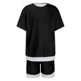 thumbnail image 4 of Boys Clothes 2-Piece Casual Street Style Black Kids Short Sleeve Shirts and Shorts Sets Boys Summer Outfits 6-7 Years, 4 of 8