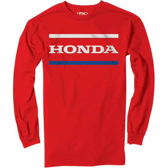 Factory Effex Honda Stripes Mens Long Sleeve T-Shirt Red XL