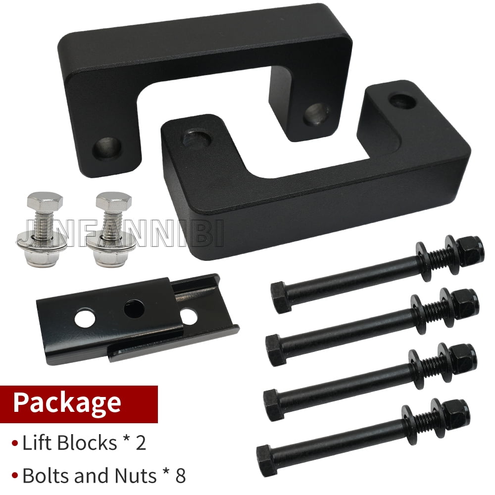 2" Front Leveling Lift Kit for 2007-2019 GMC Sierra Denali with MagnaRide, Billet Aluminum Lift Spacers & MagnaRide Relocation Brackets 2WD/4WD
