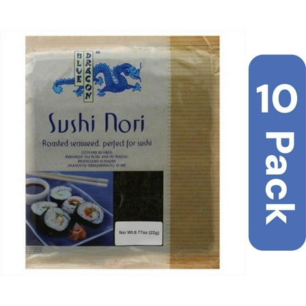 Blue Dragon 10-Pack Nori Wrapper Sushi - Sushi Nori - 0.77 oz