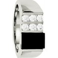 thumbnail image 1 of Designer Sterling Silver Men's Cz And Onyx Ring Made In China -Jewelry By Sweet Pea Creations, 1 of 2