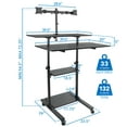 thumbnail image 6 of Mount-It! Mobile Standing Desk with Dual Monitor Mount 40-Inch Wide, Height Adjustable, Black, 6 of 6