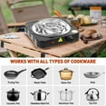 thumbnail image 5 of LUVCMFT Electric Single Coil Burner, 1000W Electric Hot Burner Portable Stainless Steel Electric Stove with 5 Level Temperature Control, for Home Dorm Office Camping Cooking (Black), 5 of 8