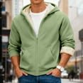 thumbnail image 3 of yuCgh Men's Winter Fleece Lined Hooded Jacket, Thickened Zip Up Coat with Multiple Pockets, Casual Outdoor Jacket for Cold Weather & Daily Wear,Light Green,S, 3 of 7
