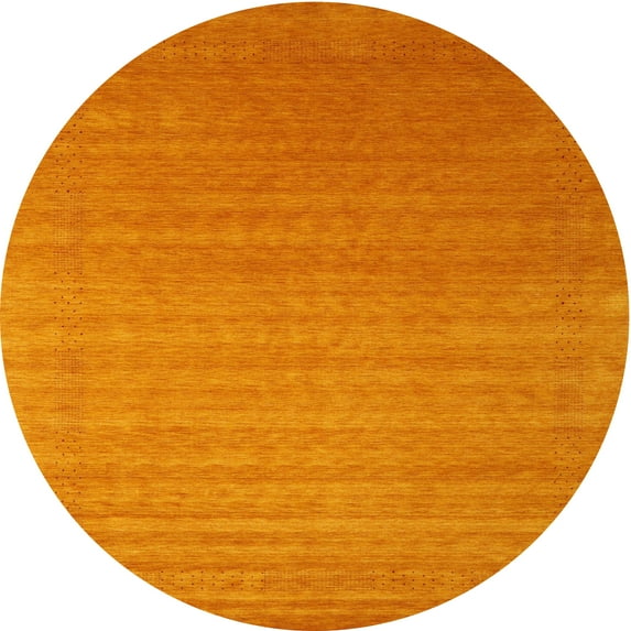 Ahgly Company Indoor Round Contemporary Orange Red Abstract Area Rugs, 8' Round
