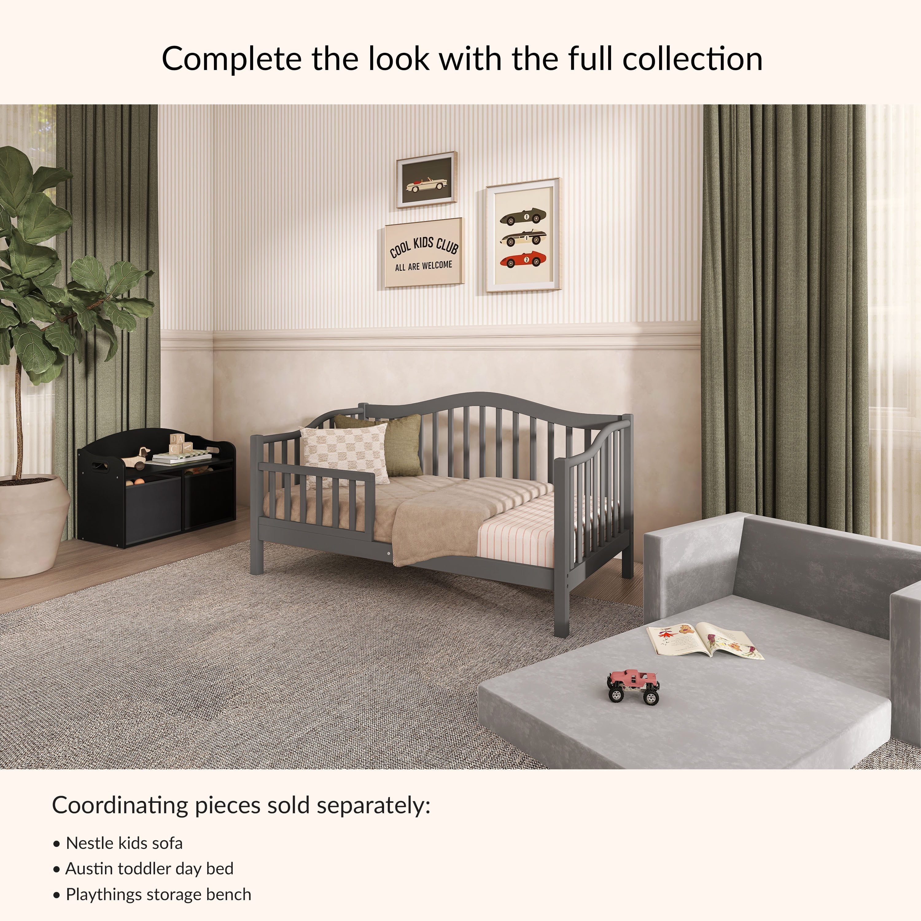 Dream On Me Austin Toddler Daybed in Storm Grey