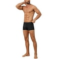 thumbnail image 2 of INSPIRE CHIC Men's Solid Color Elastic Waistband Lightweight Breathable Boxer Brief 32 Black, 2 of 5