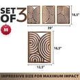 thumbnail image 4 of Medium - Round Unframed Walnut Wooden Wall Sculpture Set of 3 Home Decor Accent, 4 of 7
