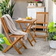 thumbnail image 5 of Homall 3 Piece Folding Patio Bistro Set, Indoor/Outdoor Foldbale Wood Table and 2 Chair Set with Slatted Design, Natural Finish, Wood Color, 5 of 7