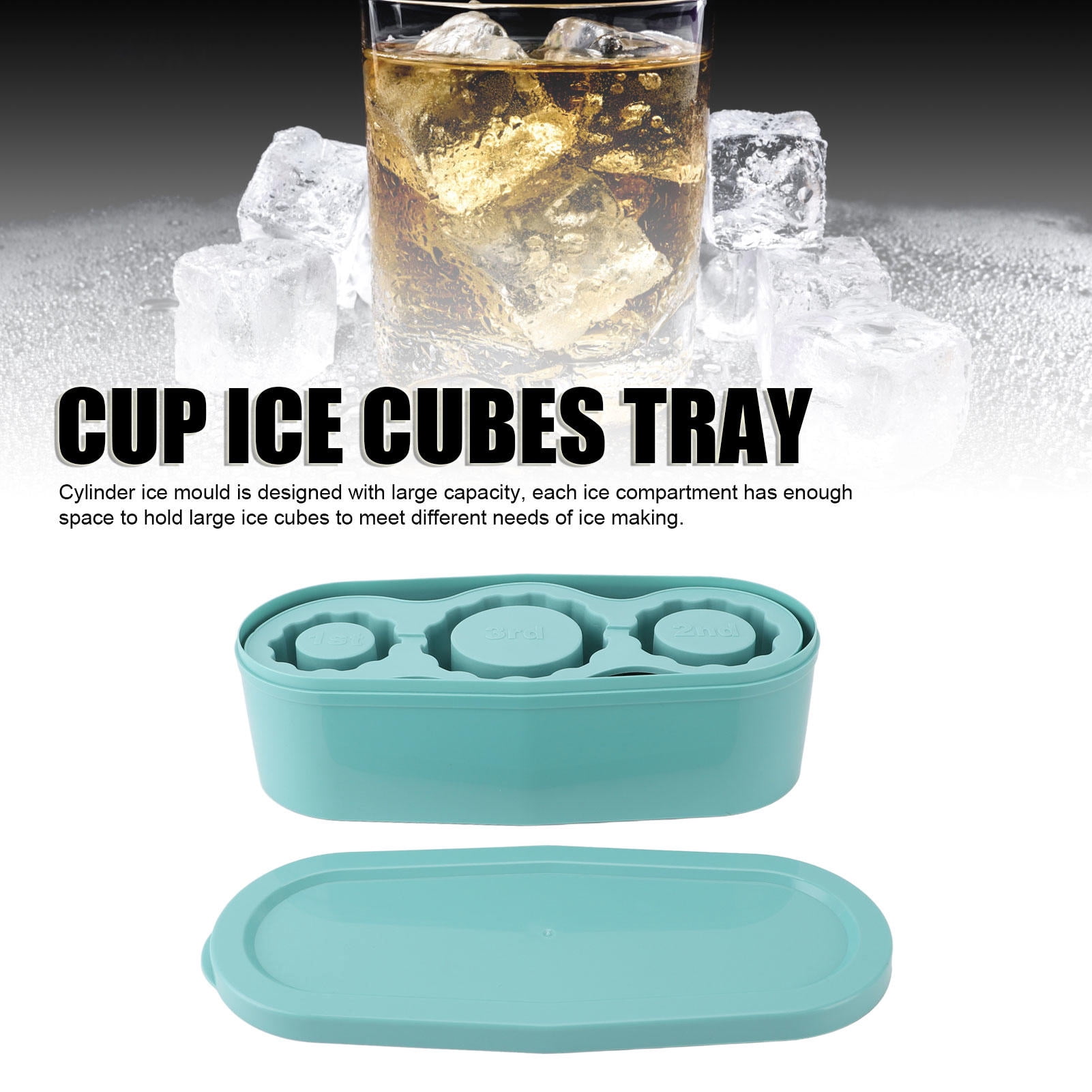 BOKYAN Large Capacity Silicone Cylinder Ice Cube Tray – Easy Release, Food‑Grade, Dishwasher Safe, Ideal for Drinks & Cocktails