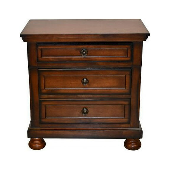 CoSoTower Wood Nightstand with Hidden Jewelry Drawer in Dark Walnut
