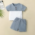 thumbnail image 2 of YunPes Baby Boy Summer Outfits Henley Shirt Soft Pocket Short Sleeve Tops & Shorts Sets Toddler 3 6 12 18 Months 2T Clothes, 2 of 9