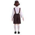 thumbnail image 6 of RTKFRFLM Boys Bavarian Oktoberfest Set Lederhosen Outfit For Kids Halloween Party Performance Traditional German Dress Shirt Suspenders Hat Socks Clothing Sets,Size 9-10 Years, 6 of 7