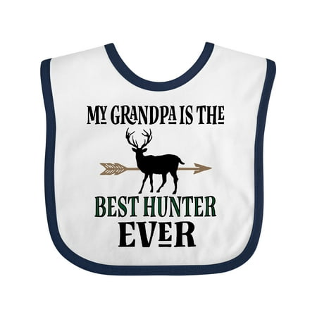 

Inktastic Deer Hunting Grandpa Best Hunter Ever Gift Baby Boy Bib
