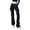 Black, variant on Womens Moto Style Cargo Denim Pants Punk Rock Metal Detail Jeans Streetwear Casual High Waisted Cargo Pants with Ribbons Baggy Utility Pants