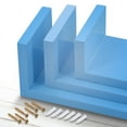 thumbnail image 2 of Gloss Glossy Blue Finish Set of 3 Easy Mounted U Shaped Floating Float Wall Shelf Shelves for Bathroom Kitchen or Livingroom, 2 of 5