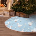 thumbnail image 4 of Salouo Goose White Flowers Christmas Tree Skirt 30" Farmhouse Christmas Decorations Snowman Xmas Tree Skirt Tree Mat for Holiday Party Decor, 4 of 8