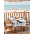 thumbnail image 2 of Outdoor Tablecloth with Umbrella Hole for Patio/Picnic/Party/Camping, Spring Flowers Waterproof Table Cloth Rectangle Table Cover Washable, Watercolor Floral Leaf Black Plaid (52"x 70"), 2 of 8