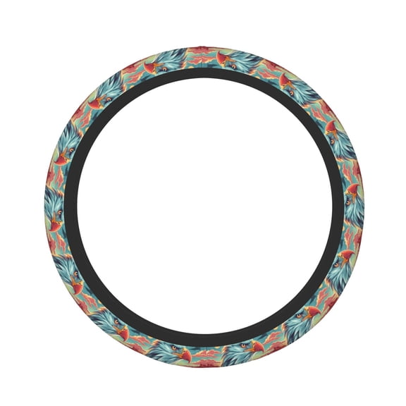 Picia Western Style Bald Eagle Car Steering Wheel Cover, Non-Slip, Breathable, Universal 15 inch