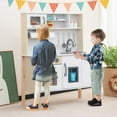 thumbnail image 2 of Costway Kids Kitchen Playset Wooden Pretend Play Chef Toy w/ Microwave & Accessories, 2 of 10