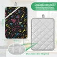 thumbnail image 6 of Yayeee Pot Holders Kitchen Heat Resistant with Pocket 7"x9.8" Cotton Oven Cooking Hot Pads, Black Neon Lightning, 6 of 7