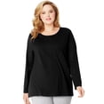 thumbnail image 1 of Just My Size T-Shirt à Manches Longues Col Rond pour Femmes, 2X, Ébène, 1 of 3