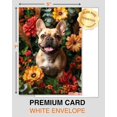 thumbnail image 3 of fafa-French Bulldog with Flowers All Occasions Greeting Card - Dog with Flowers from Unique Dogs Party Delights Collection - Large 5x7 Inch - Blank Inside with White Envelope, 3 of 4
