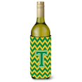 thumbnail image 1 of Aislador de bebidas Letra T Chevron verde y dorado CJ1059-TLITERK, 1 of 1