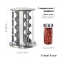 thumbnail image 4 of Rack Organizador 360 Especiero ColorHome 16 Frascos Acero Inoxidable Gris, 4 of 7