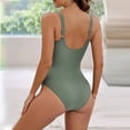thumbnail image 4 of MSJUHEG Bandeau Bathing Suits,Halter Swimwear,One Piece Bathing Suit for Women,Womens Tankini Bathing Suits,Womens Bathing Suits,1 Piece Swimsuit,Swim Suits for Women 2025 Army Green L, 4 of 5