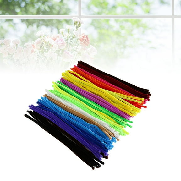 OFFIGAM 200Pcs Chenille Sticks Assorted Color Craft Pipe Cleaners Flexible Straw Stem Bar for Diy Projects